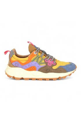 Sneaker donna in camoscio e nylon multicolore. FLOWER MOUNTAIN | YAMANO3-2C99